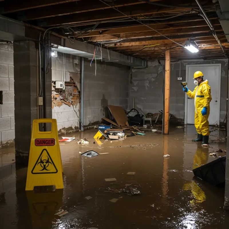 Flooded Basement Electrical Hazard in Green Meadows, OH Property